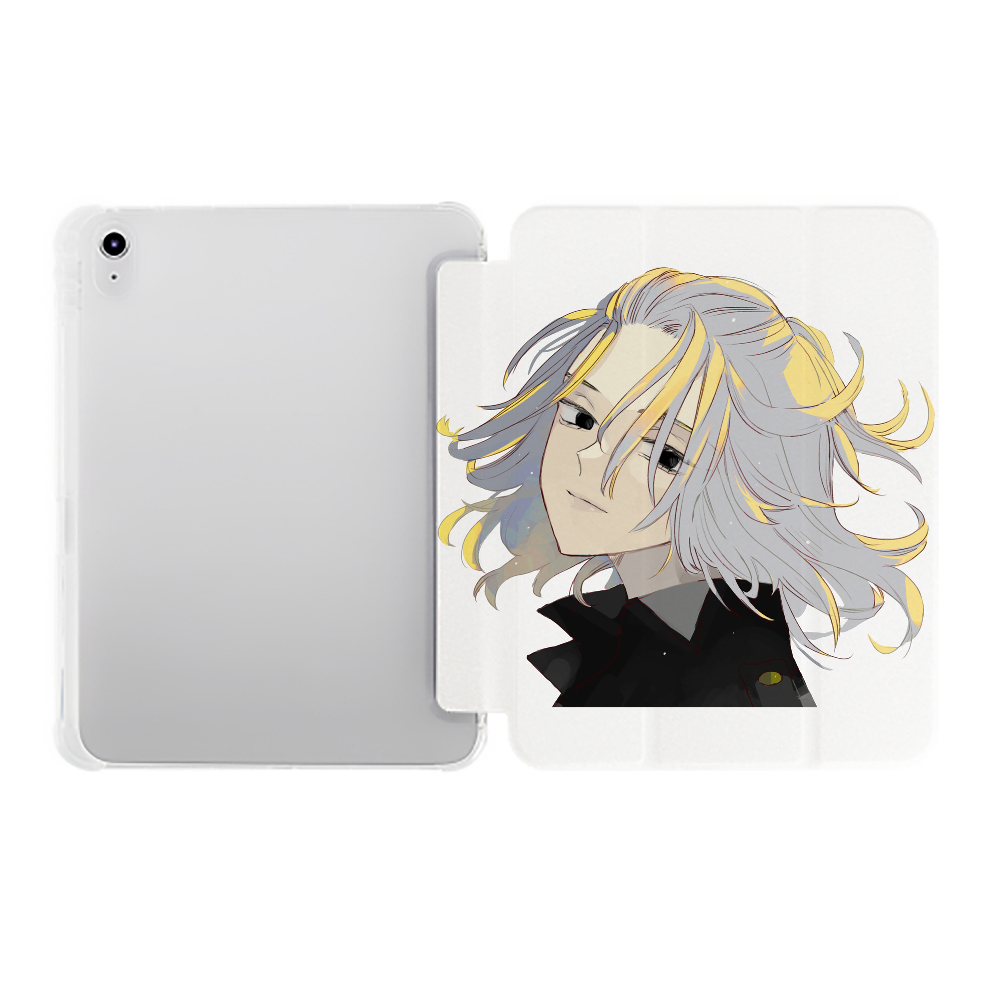 （画像用） 東京リベンジャーズ Tokyo Revengers IPad ケース ペン収納付き 三つ折りスタンド PUレザー×シリコン 対応機種9.5/10.5/10.9インチ